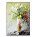 Textured Handmade Oil Painting Canvas Of Vase Flower For Wall Art For Home Wall Decoration