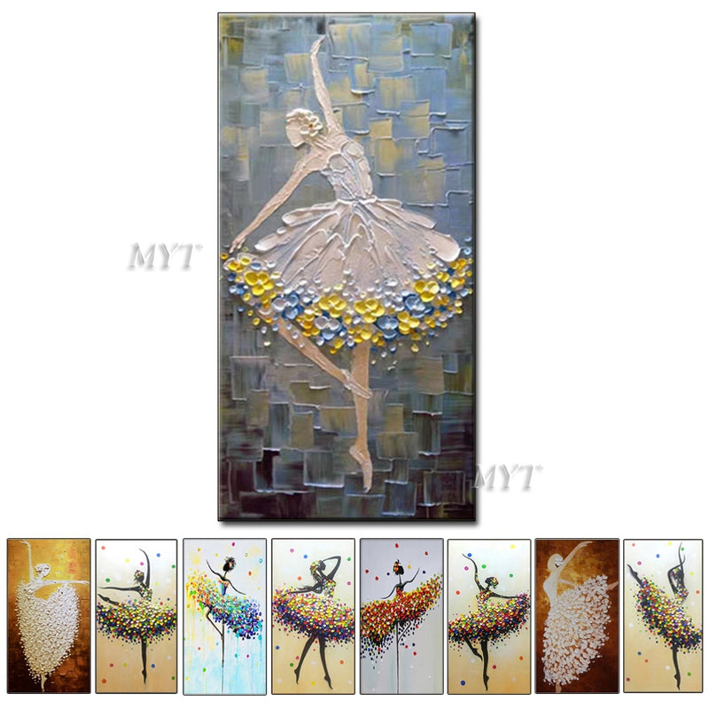 Wedding Gift Home Decoration Hand Painted Dance Girl Knife Oil Painting On Canvas Modern Large Size Abstract Art Home Decor