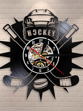 Wall Clock With Hockey Club Team Logo As Vinyl Record Wall Decor For Hockey Lovers Or Gift