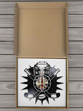 Wall Clock With Hockey Club Team Logo As Vinyl Record Wall Decor For Hockey Lovers Or Gift