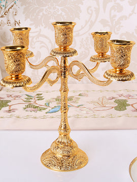 Metal Candle Holders With Hollow Design For Tabletop At Wedding Or Home Decor