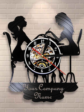 Personalized Vinyl Nail Spa Wall Clock For Custom Salon Business Wall Sign Or A Wall Decor