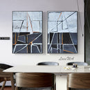 Large Size Group 2 Pcs Hand Painted Abstract Oil Painting On Canvas Wall Art For Living Room