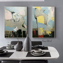 Large Size Group 2 Pcs Hand Painted Abstract Oil Painting On Canvas Wall Art For Living Room