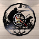 Deer Hunter Hunting Gift Wall Clock Retro Vinyl Record Wall Clock Animals Trophy Award Men Rifle Aiming Decorative Clock Watch