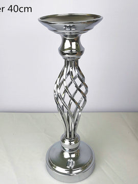Creative hollow gold/ silver metal candle holder wedding table centrepiece flower vase rack home and hotel road lead decoration