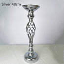 Creative hollow gold/ silver metal candle holder wedding table centrepiece flower vase rack home and hotel road lead decoration