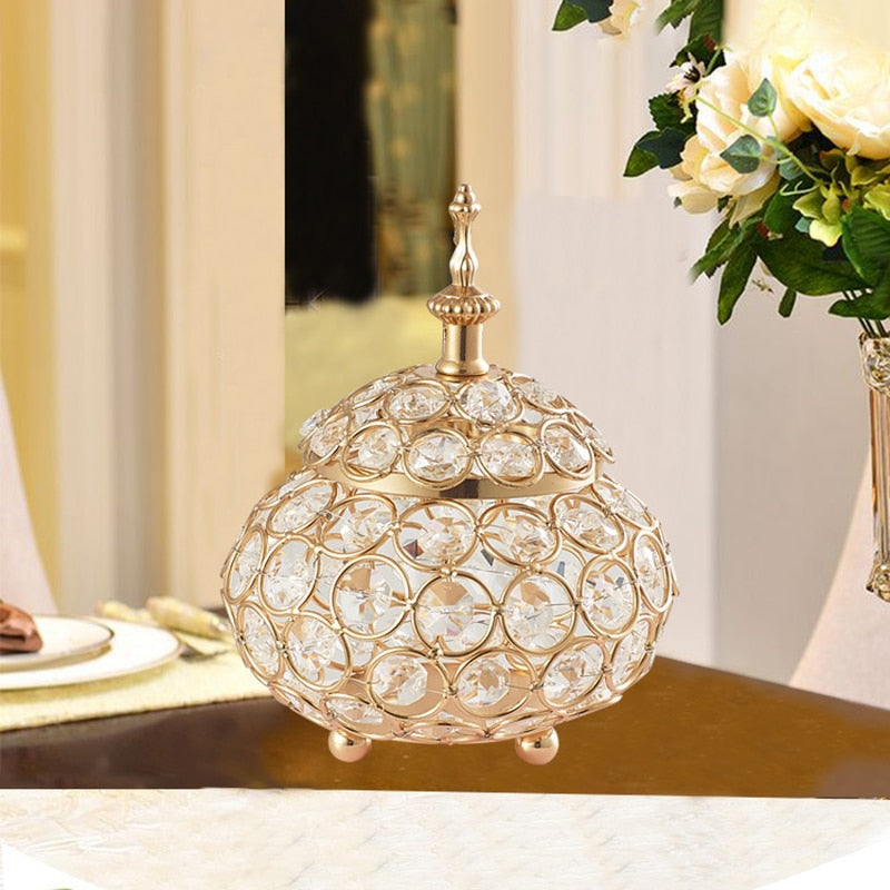 Elegant Tea Light Candle Holders Crystal Jewelry Box Wedding Centerpieces Table Candelabra For Home Party Decoration