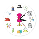 Modern Wall Clock Of Seamstress Tailor Shop Quilting and Sew Personalize Name