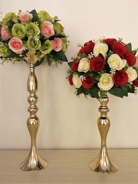 Gold Flower Vase To Be Used As Event Or Wedding Table Centerpiece