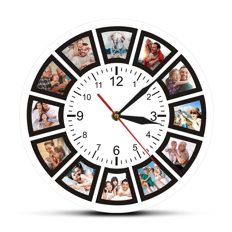 Create Your Own Wall Clock With 12 Custom Photos For A Unique Souvenir, Gift For A Friend And Family, Or MayBe Just A Personalized Home Wall
