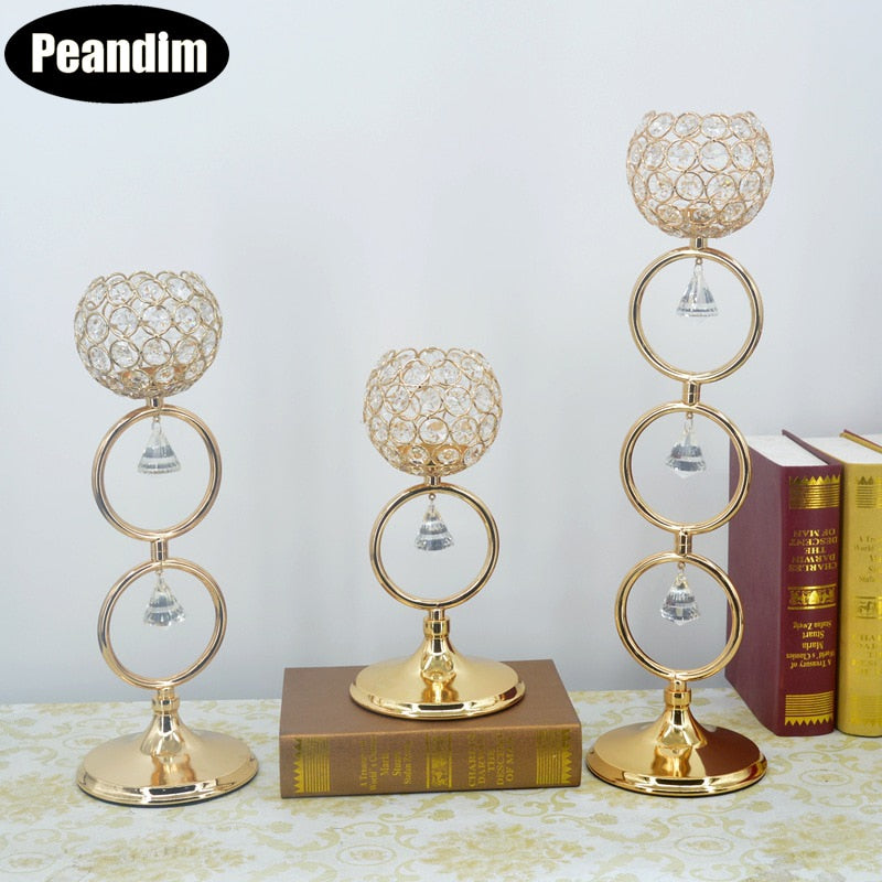 Gold Candle Holders As Centrepieces For Wedding And More
