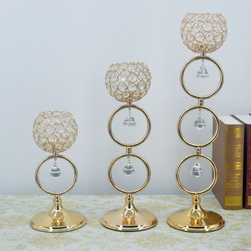 Gold Candle Holders As Centrepieces For Wedding And More