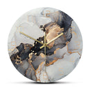 Wall Clock With Abstract Modern Marble Art In Alcohol Ink Print For Home Decor