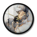 Wall Clock With Abstract Modern Marble Art In Alcohol Ink Print For Home Decor