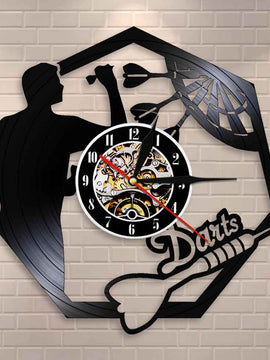Man Cave Dart Board Vinyl Record Modern Wall Clock Wall Art for Room Decoration Bar Darts Game Night Club Lounges