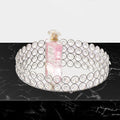 Round Crystal Mirror Storage Tray For Jewelry, Cosmetics, Birthday Party, Or Dessert Plate At Home