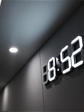 Modern Design 3D LED Digital Wall Clock Install In Living Room For Home Decor