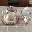 Limited Cartoon Beauty And The Beast Bone China Mug Tea Set Mrs Potts And Chips Teapot Coffee Cup Set