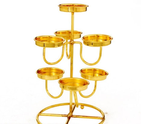Double Piece High Grade Alloy Candle Holders Like A Lotus For Wedding And Dinner