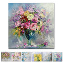 Unframed Modern Abstract Hand Painted With Knife Oil Painting Of Flowers Home Decoration