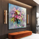 Unframed Modern Abstract Hand Painted With Knife Oil Painting Of Flowers Home Decoration