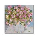 Unframed Modern Abstract Hand Painted With Knife Oil Painting Of Flowers Home Decoration