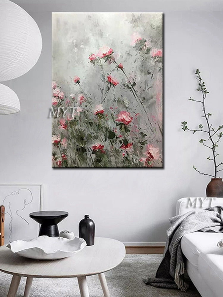 Pure Handmade Palette Knife Flower Canvas Oil Painting Wall Art Canvas Pictures Artwork For Home Decoration Wall Pictures