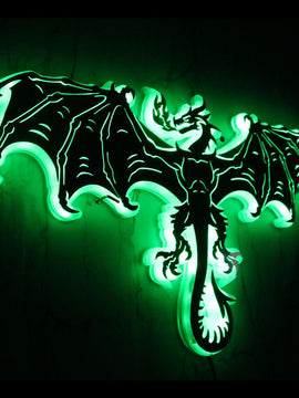 European Flying Dragon LED Luminous Wall Mirror Evil Dragon Atmosphere Lamp Glow in Dark Color Changing Wall Light For Bed Room