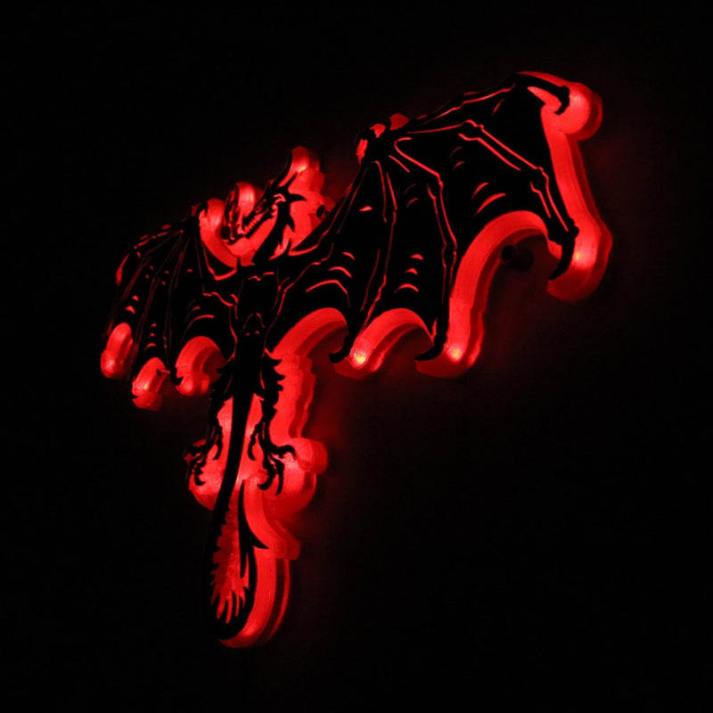 European Flying Dragon LED Luminous Wall Mirror Evil Dragon Atmosphere Lamp Glow in Dark Color Changing Wall Light For Bed Room