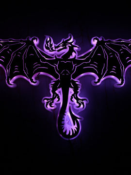 European Flying Dragon LED Luminous Wall Mirror Evil Dragon Atmosphere Lamp Glow in Dark Color Changing Wall Light For Bed Room