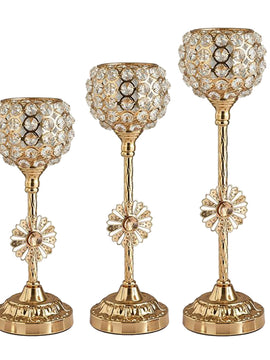 Metal Crystal Candle Holders Can Be Used As Dining Table Stand During Christmas, A Wedding Or Even For Home Decor