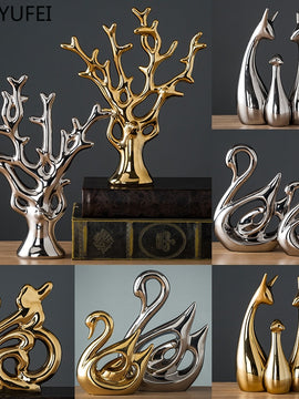 Decorative Ceramic Deer Statue For Desktop Decor Can Be A Birthday, Christmas, Or A Wedding Gift