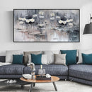 Unframed Modern Abstract Hand Painted With Knife Oil Painting Of Flowers Home Decoration