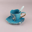 Luxury Diamante Personalized Porcelain Coffee Cup Set Can Be Gifted As Couple Cups