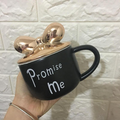 Ceramic Coffee Mugs, Tea Cup For Lovers With Bowknot Lid Can Be A Sweet Valentine's Day Gift