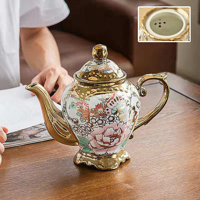 Royal British Teapot and Cup Set Made From Premium Porcelain Perfect For Easter Gift