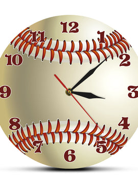 Personalized Baseball Design 3D Wall Clock With Custom Your Name For Sports Room Wall Decor