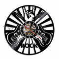 Acoustic Guitar Musical Instrument Vinyl Record Wall Clock in Style for Home Interior Rock n Roll Decor Musical Gift Music Room Décor