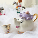 Limited Cartoon Beauty And The Beast Bone China Mug Tea Set Mrs Potts And Chips Teapot Coffee Cup Set