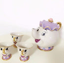 Limited Cartoon Beauty And The Beast Bone China Mug Tea Set Mrs Potts And Chips Teapot Coffee Cup Set