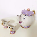 Limited Cartoon Beauty And The Beast Bone China Mug Tea Set Mrs Potts And Chips Teapot Coffee Cup Set
