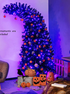 Pre-Lit Halloween Tree With 400 Lights Of 7 Feet And 8 Flash Modes