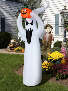 6' Halloween Inflatable Air Blown Ghost with Pumpkin