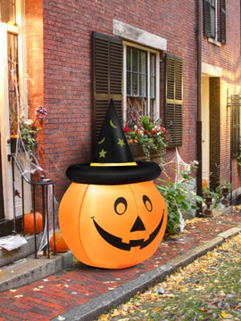 4 Feet Halloween Inflatable Pumpkin Lantern with Hat